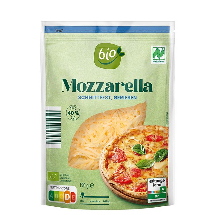 BIO Bio-Reibekäse 150 g, Mozzarella