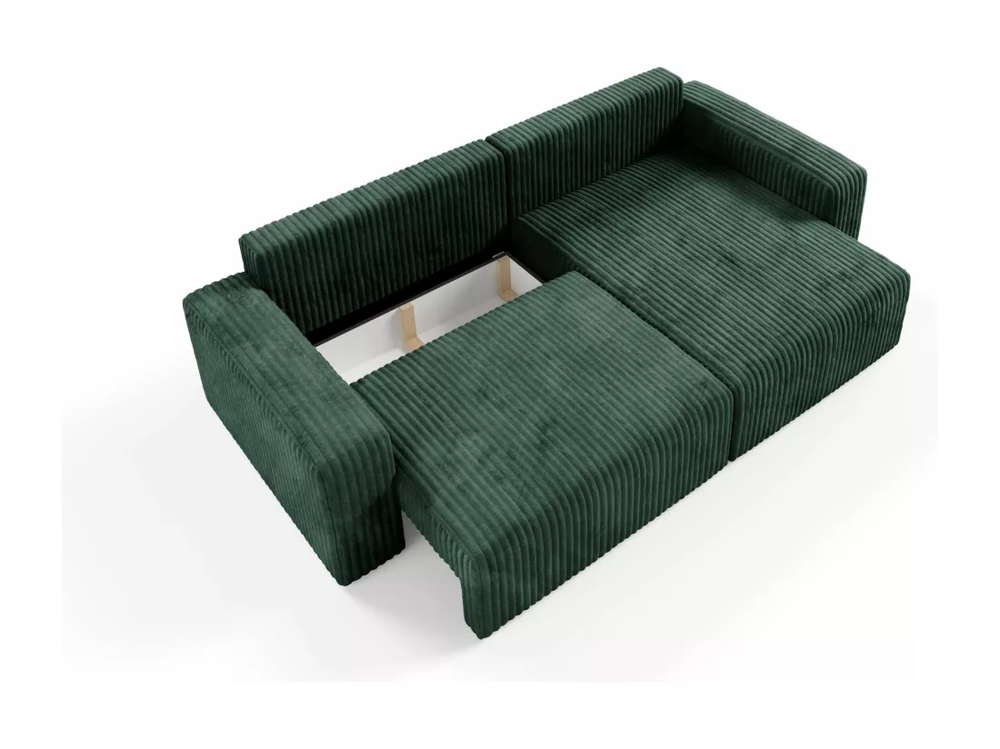Canapé d'angle convertible Cord FANO Vert
