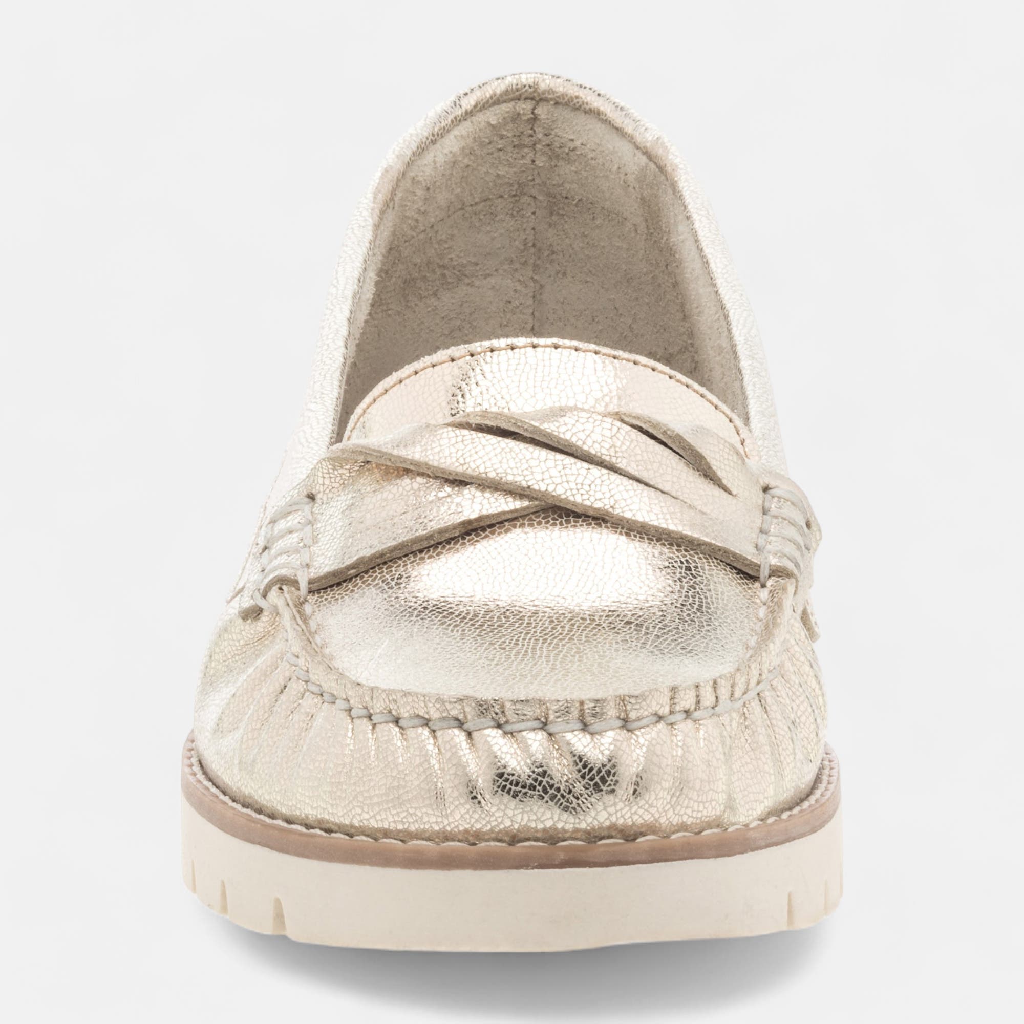 Mocassins Femme en cuir or