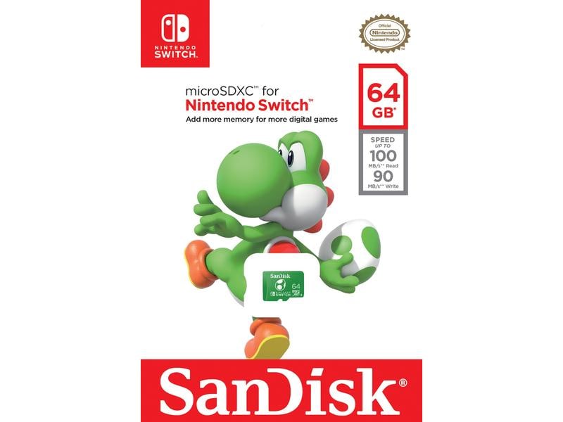 SanDisk microSDXC-Karte Nintendo Switch U3 64 GB Speicher für Ihre schönsten Nintendo-Abenteuer