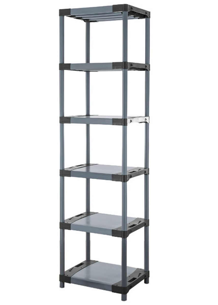 PROREGAL Plastic Plank Big Grey Bear Extra Hoog HxBxD 220 x 60 x 46 cm Plank Draagvermogen 160 kg Grijs
