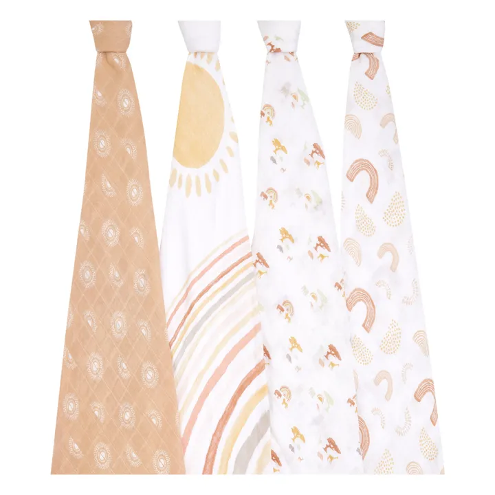 aden + anais Maxi-langes Keep Rising - Pack de 4 | Ocre