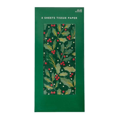 Green Holly Berries Tissue Paper