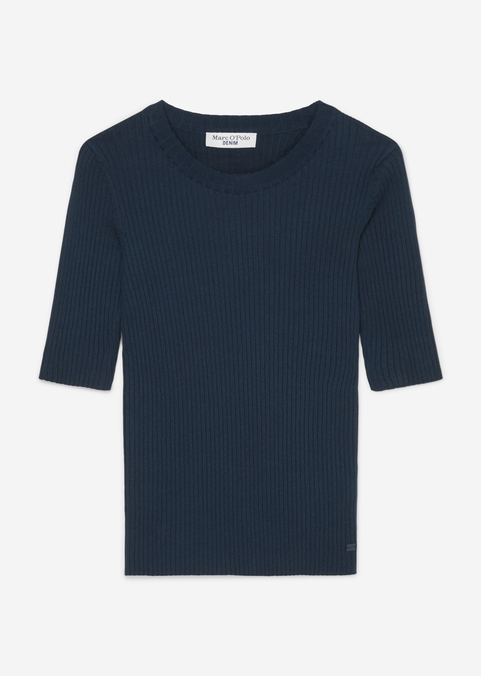 Kurzarm-Strickpullover fitted aus Organic Cotton-Mix