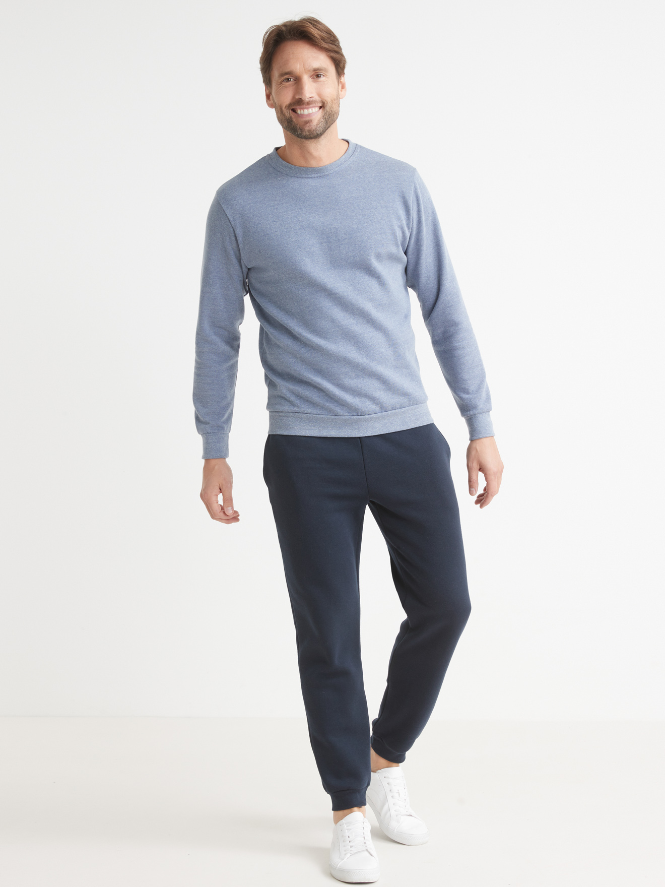 Sweat-shirt encolure ronde molleton