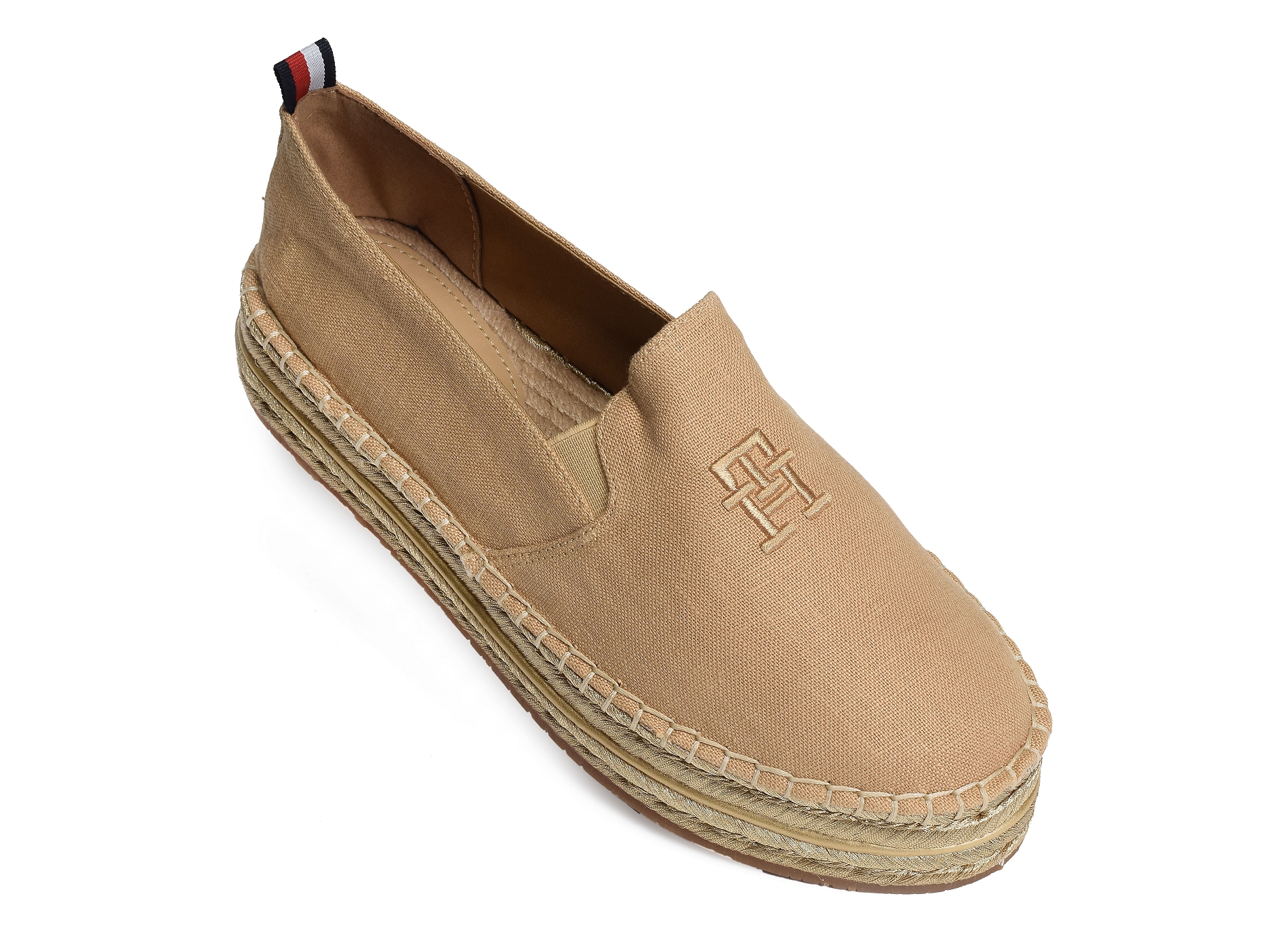 Th embroidered gold flatform 8061 beige or