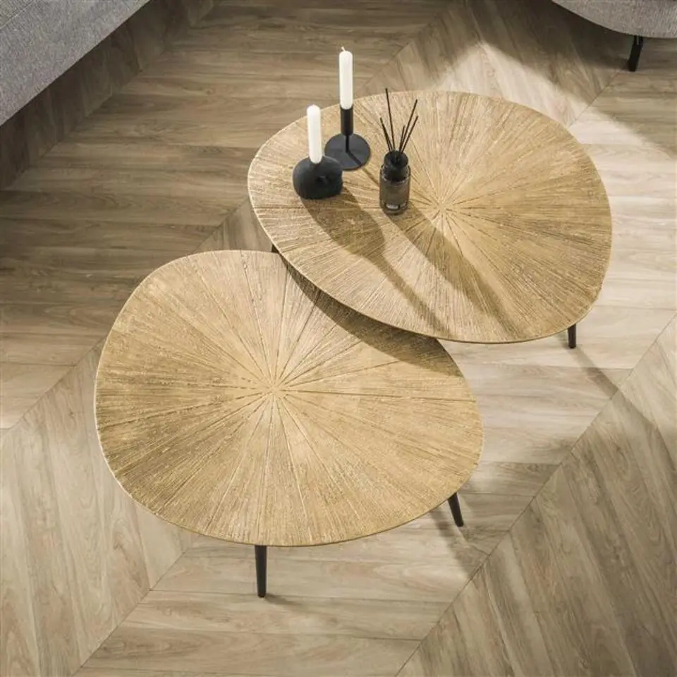 Hoyz Collection - Salontafel Set-2 Organisch Ray - Brons/Goud Metaal