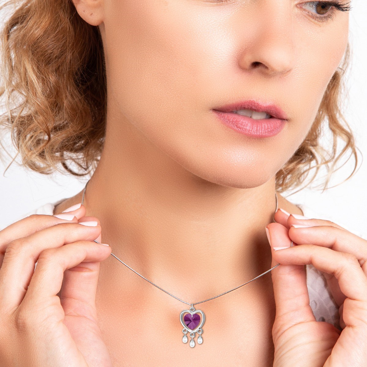 Collier coeur SC Crystal orné de Cristaux scintillants