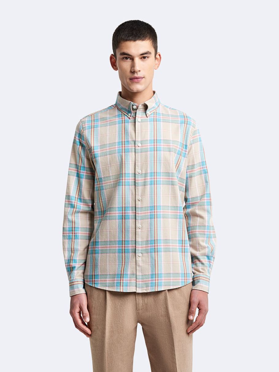 Chemise slim à carreaux