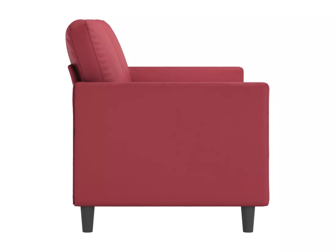 Canapé à 3 places Rouge bordeaux 180 cm Similicuir
