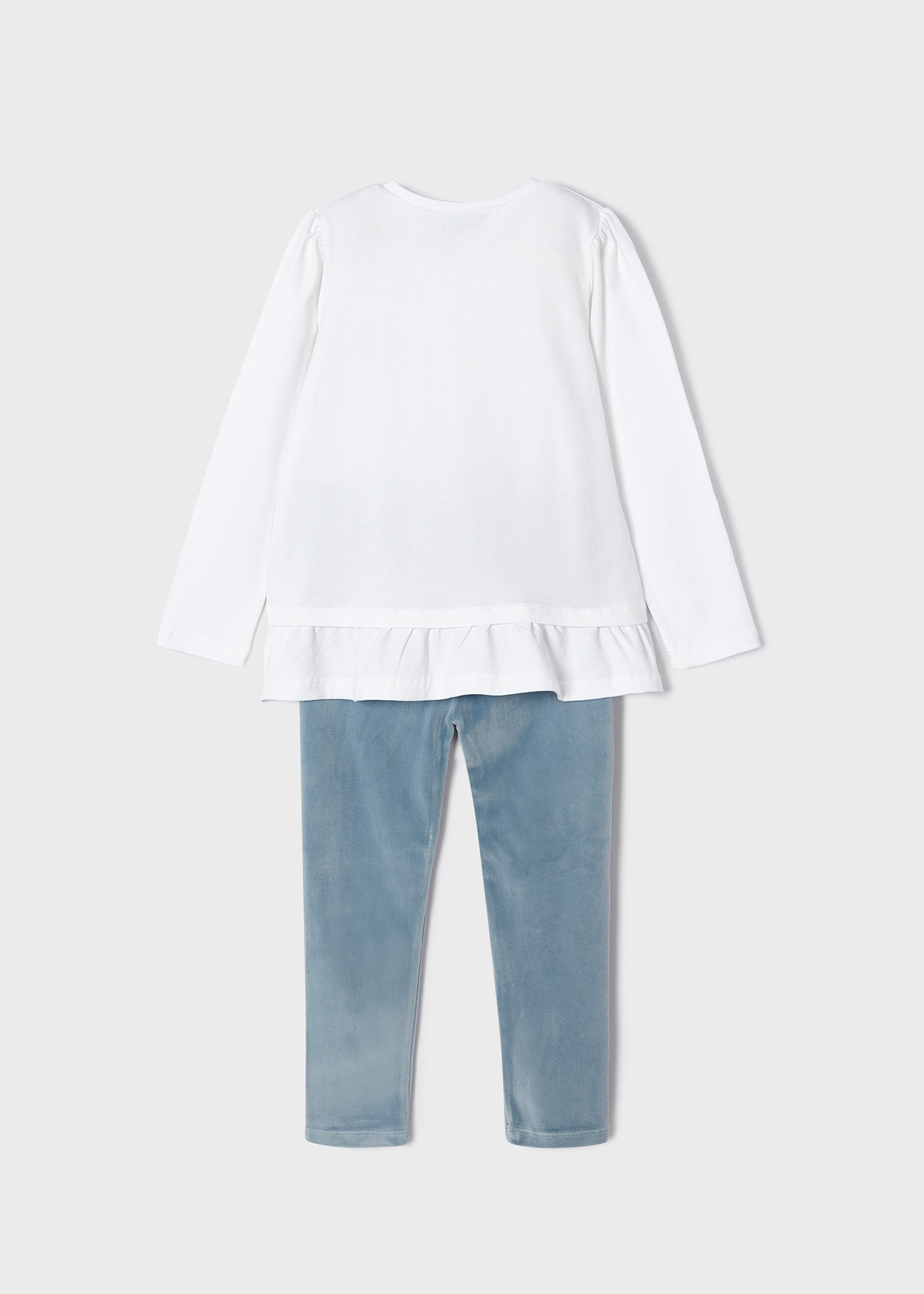 Conjunto de duas peças de leggings de veludo para meninas