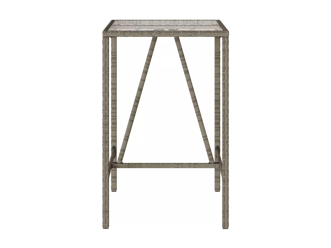 Prolenta Premium - Table de bar d’extérieur gris 70x70x110 cm poly rotin