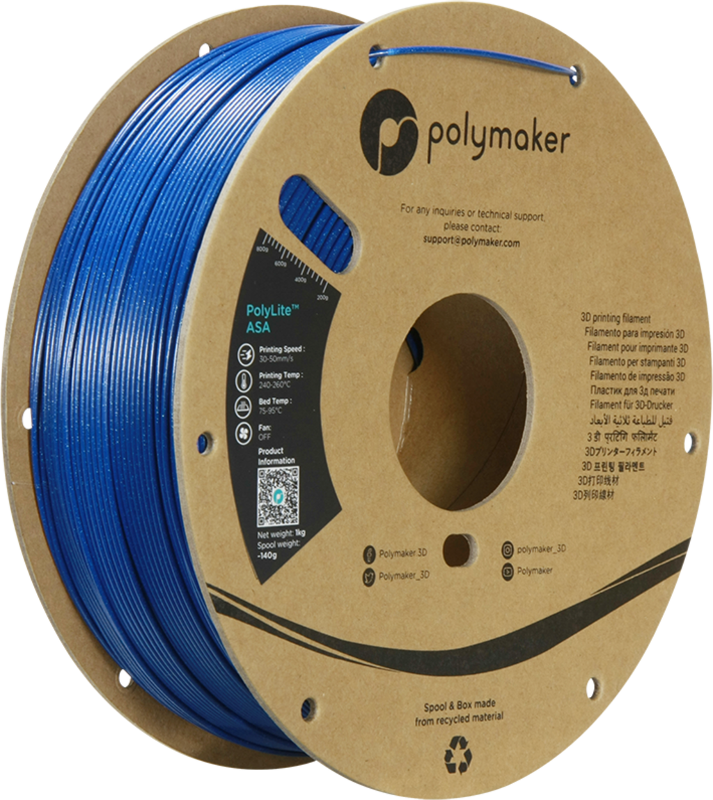 Polymaker  PolyLite ASA Galaxy Blue, 1,75 mm / 1000 g    Die Alternative zu ABS Filament