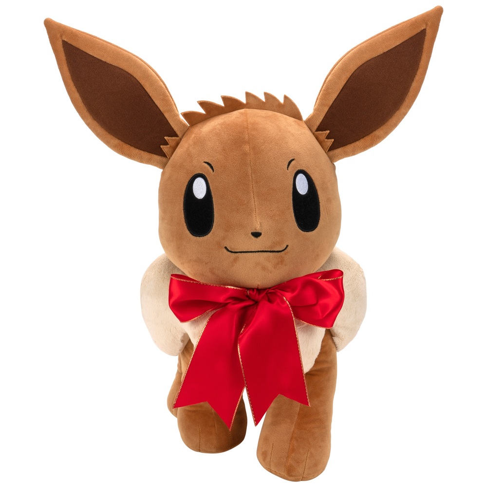 Pokémon 60 cm Evoli mit Weihnachtsschleife Plüschtier