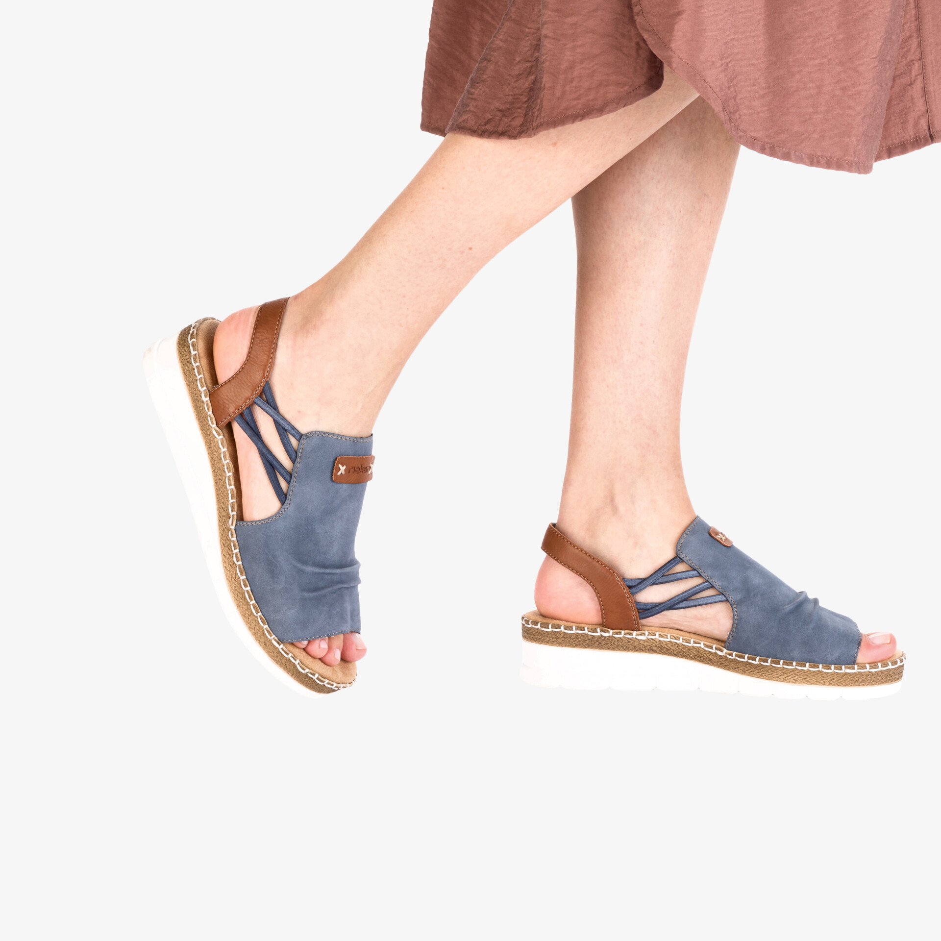 rieker Damen Keilsandalen blau