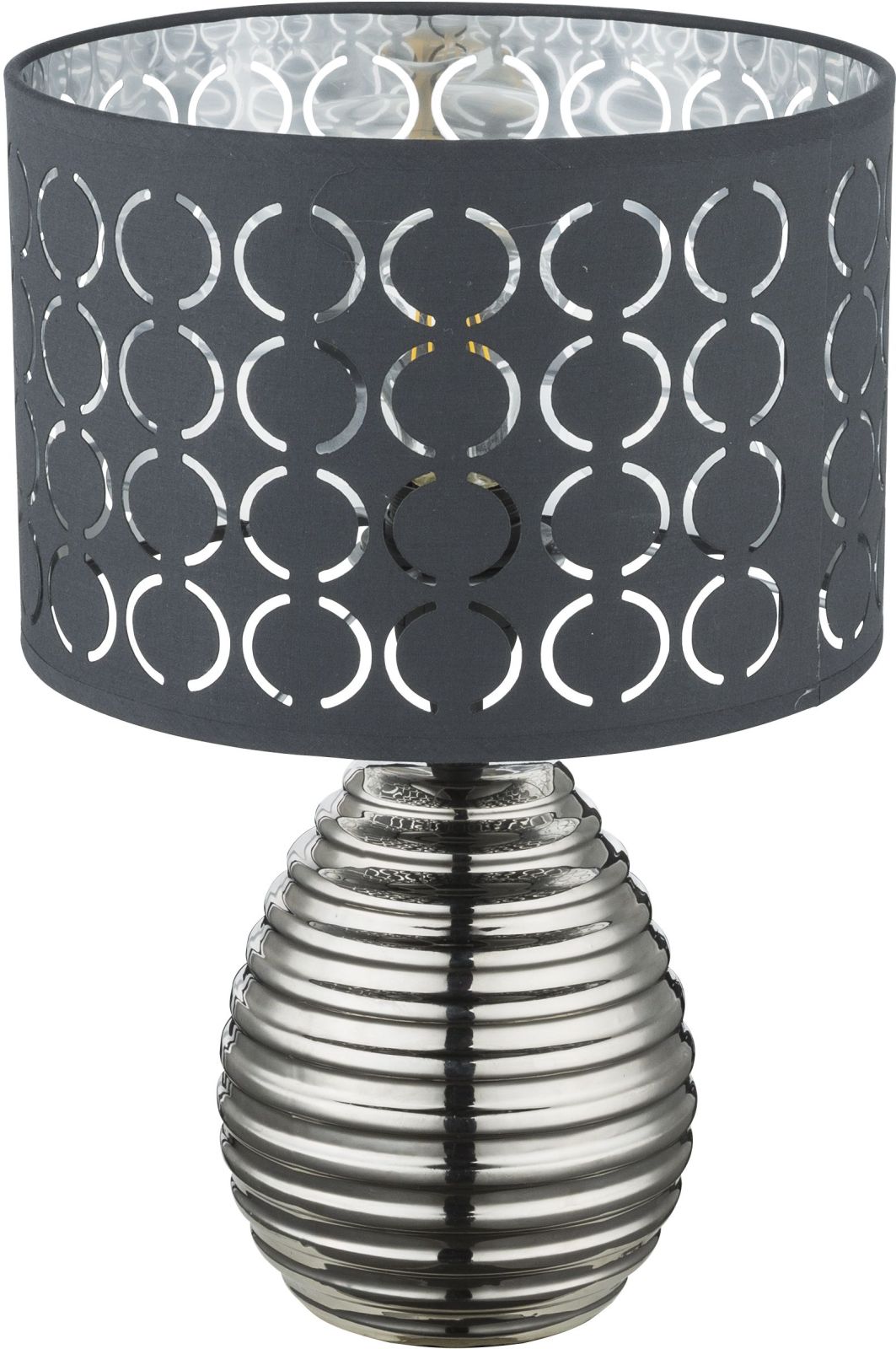 Tischleuchte - schwarz-silber-chrom - 38 cm hoch