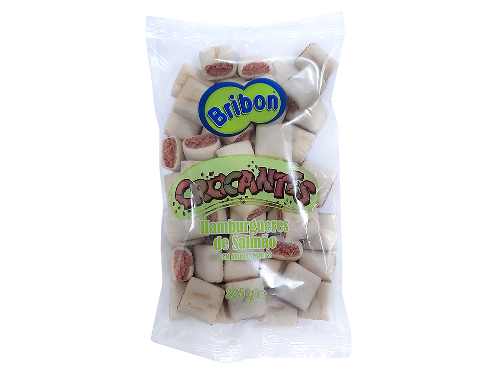 SNACKS PARA CÃO BRIBON HAMBÚRGUER SALMÃO 225G