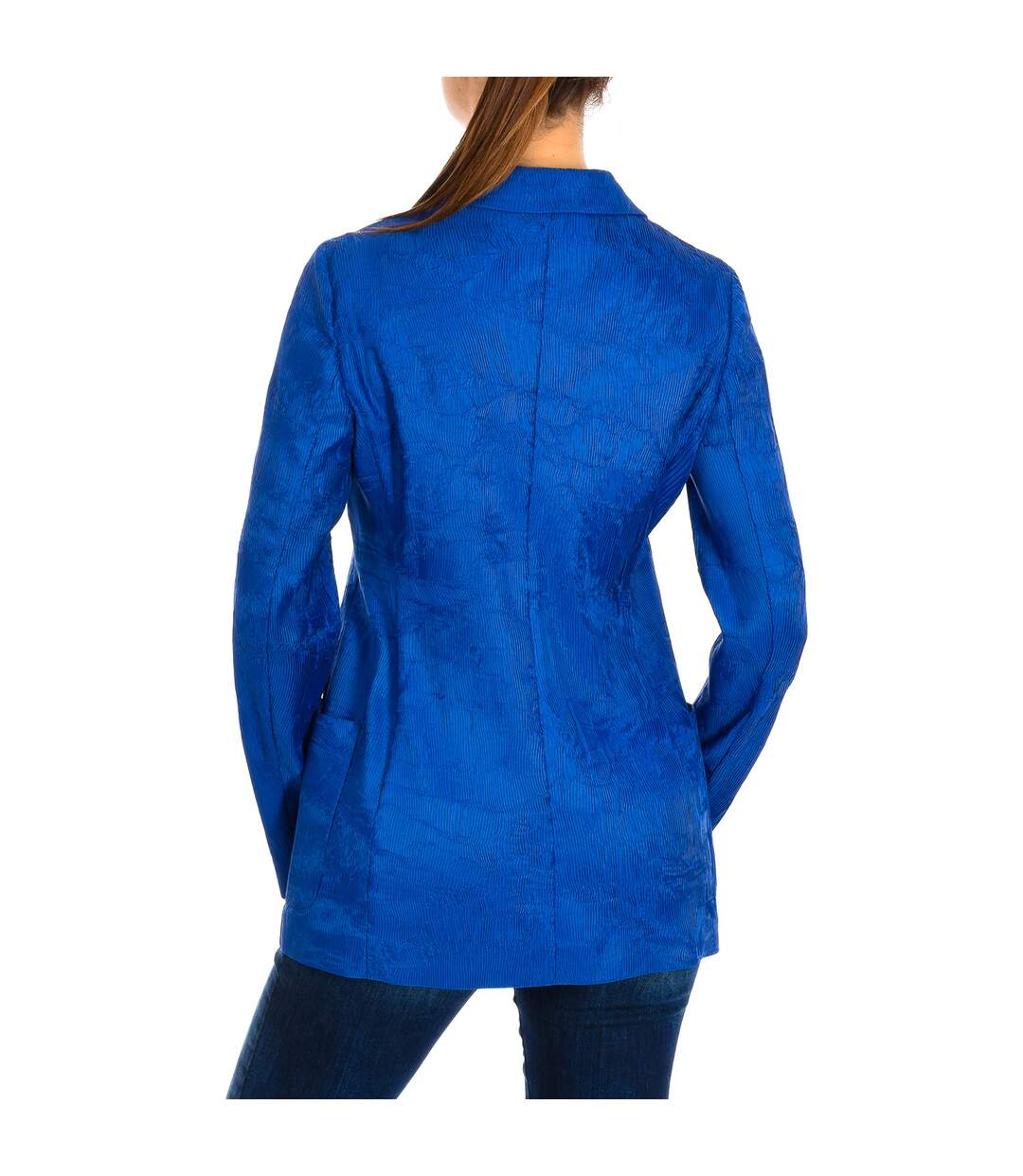 Women's buttoned blazer with lapel collar V2G12TV2007