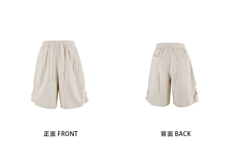 Shineon Studio - Effen geplooide shorts met trekkoord in de taille
