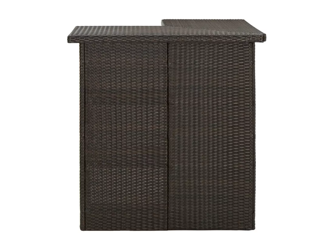 Table d'angle de bar Marron 100x50x105 cm Résine tressée