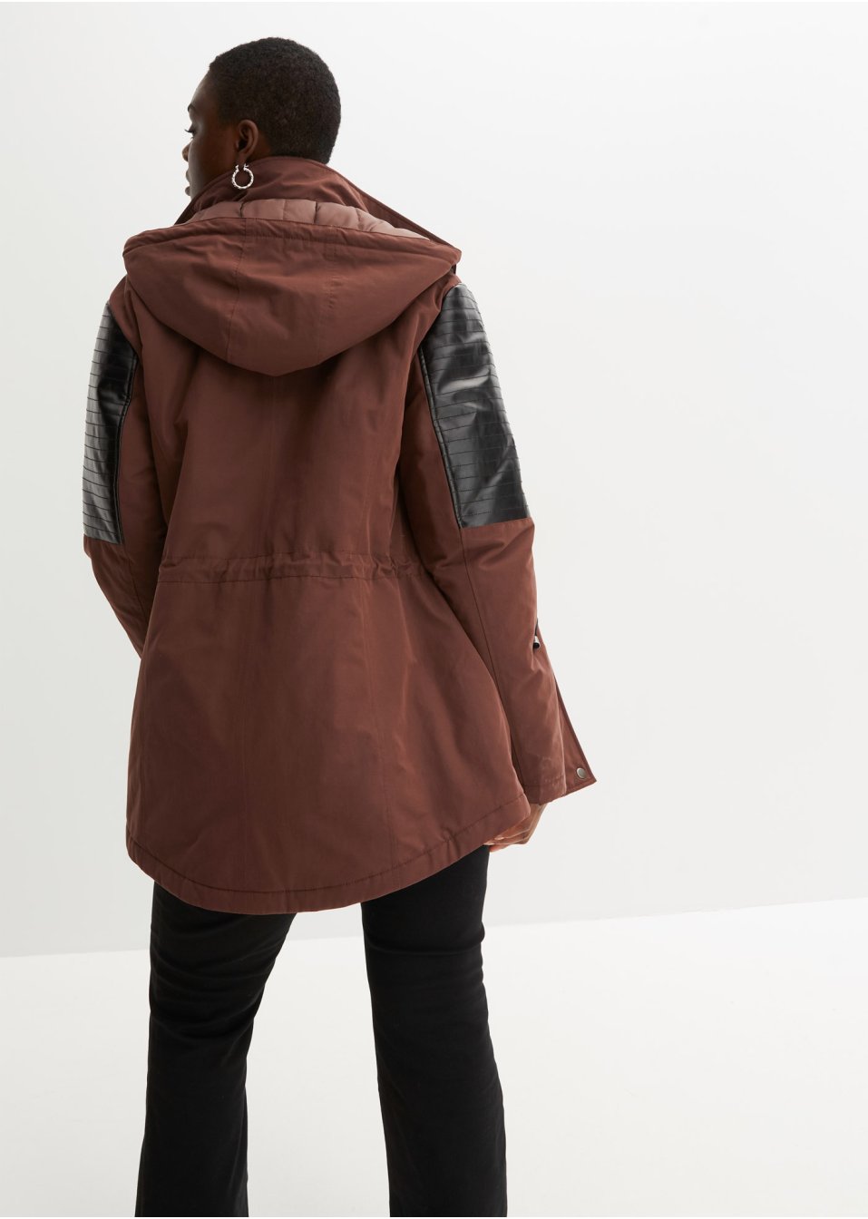 Parka à empiècements contrastants
