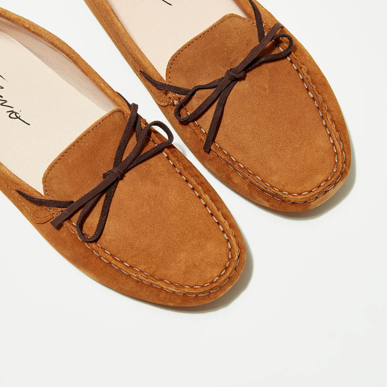 Flavio Création Mocassins en Velours de Cuir Mariela cognac