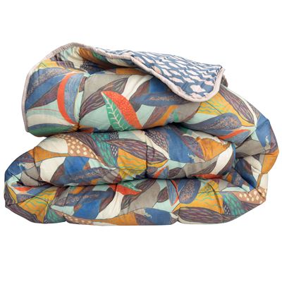 Couette DÉCO DOUBLE FACE motif feuillage - Becquet Création - Légère ou chaude