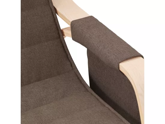 Chaise à bascule Marron foncé Tissu