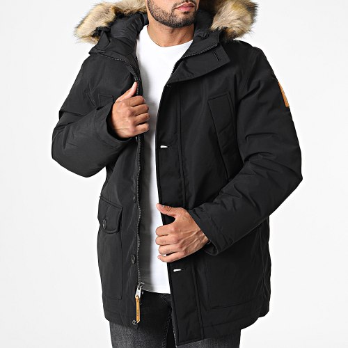 Parka Capuche Fourrure Scar Ridge A22W2 Noir