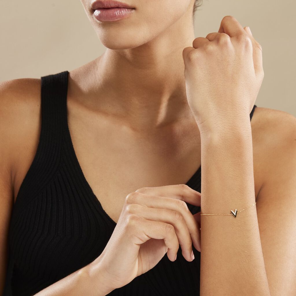 Bracelet Dao Or Jaune Oxyde De Zirconium