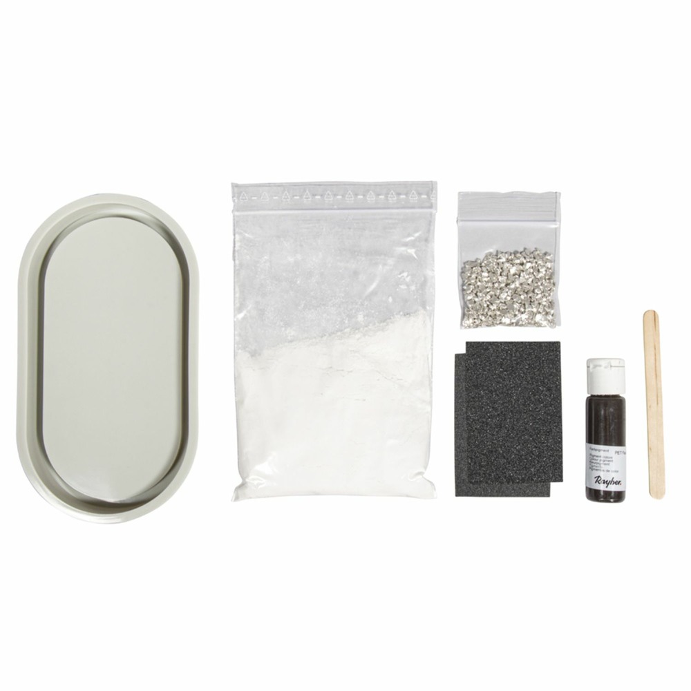 Kit de création mini plateau en résine terrazzo