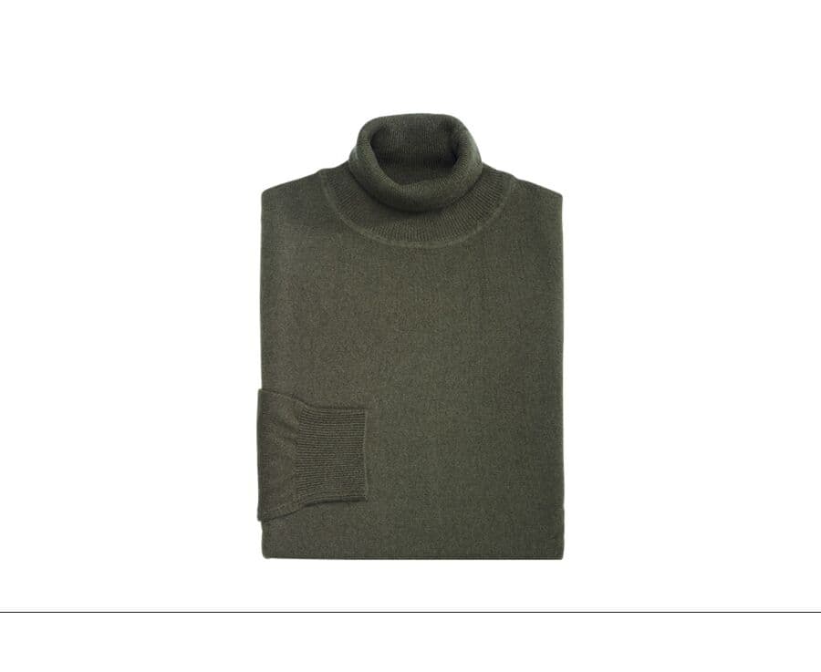 Pull col roulé homme laine Vert - EMERIC