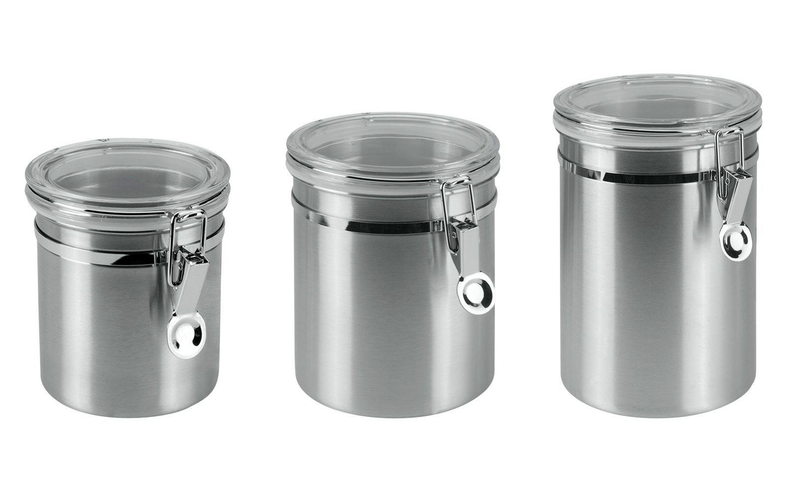 Metaltex Edelstahl Vorratsdose mit transparentem Deckel 700 ml