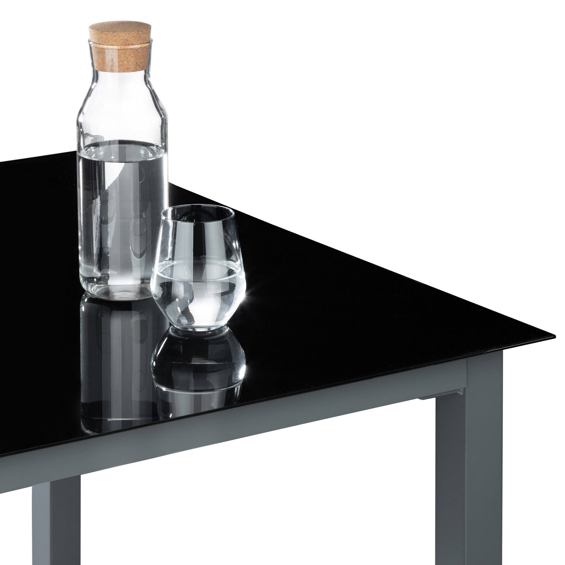 tectake® Sitzgruppe, mit Aluminiumgestell, für 4 Personen, UV-beständig, Tisch mit Sicherheitsglasplatte und Ausgleichsschrauben