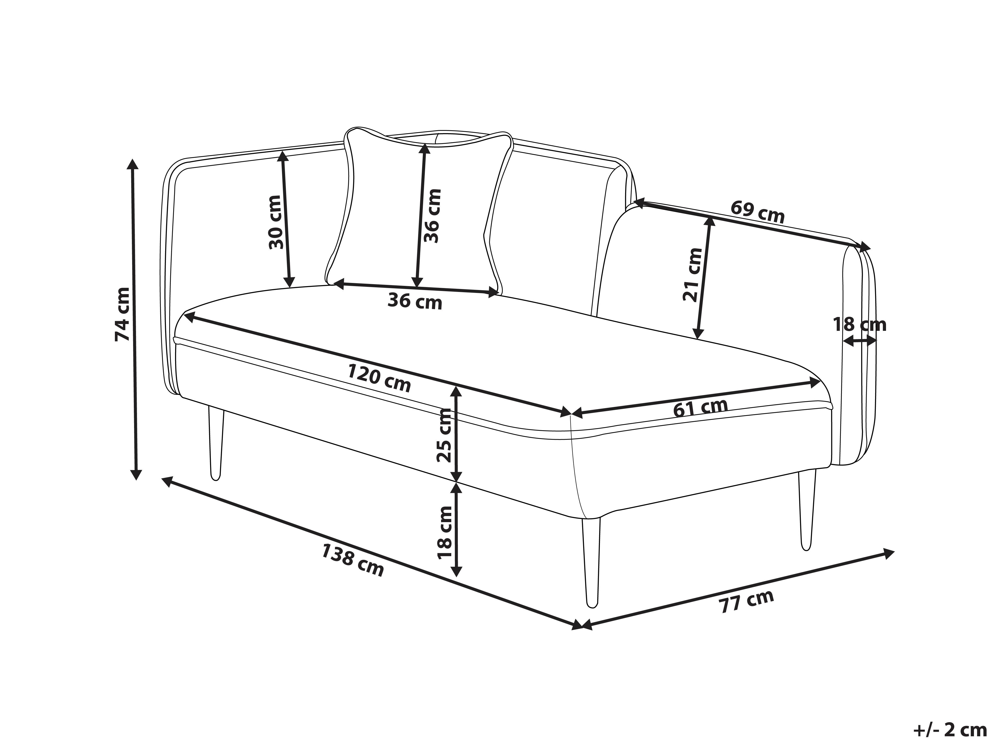 Linkszijdige chaise longue CHEVANNES Bouclé Mosterdgeel