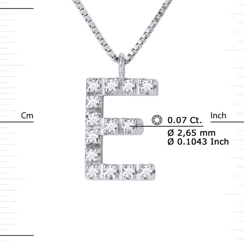 Collier ALPHABET Diamants 0,07 Cts  LETTRE 