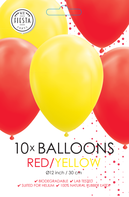 Rood Gele Ballonnen 30cm 10st