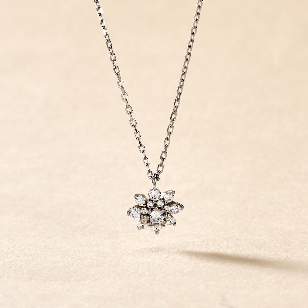 Collier Lorraine Argent Blanc Oxyde De Zirconium