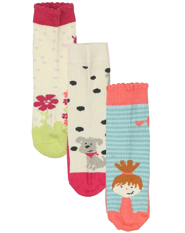 Socken GIRLS FUN 3er-Pack in bunt