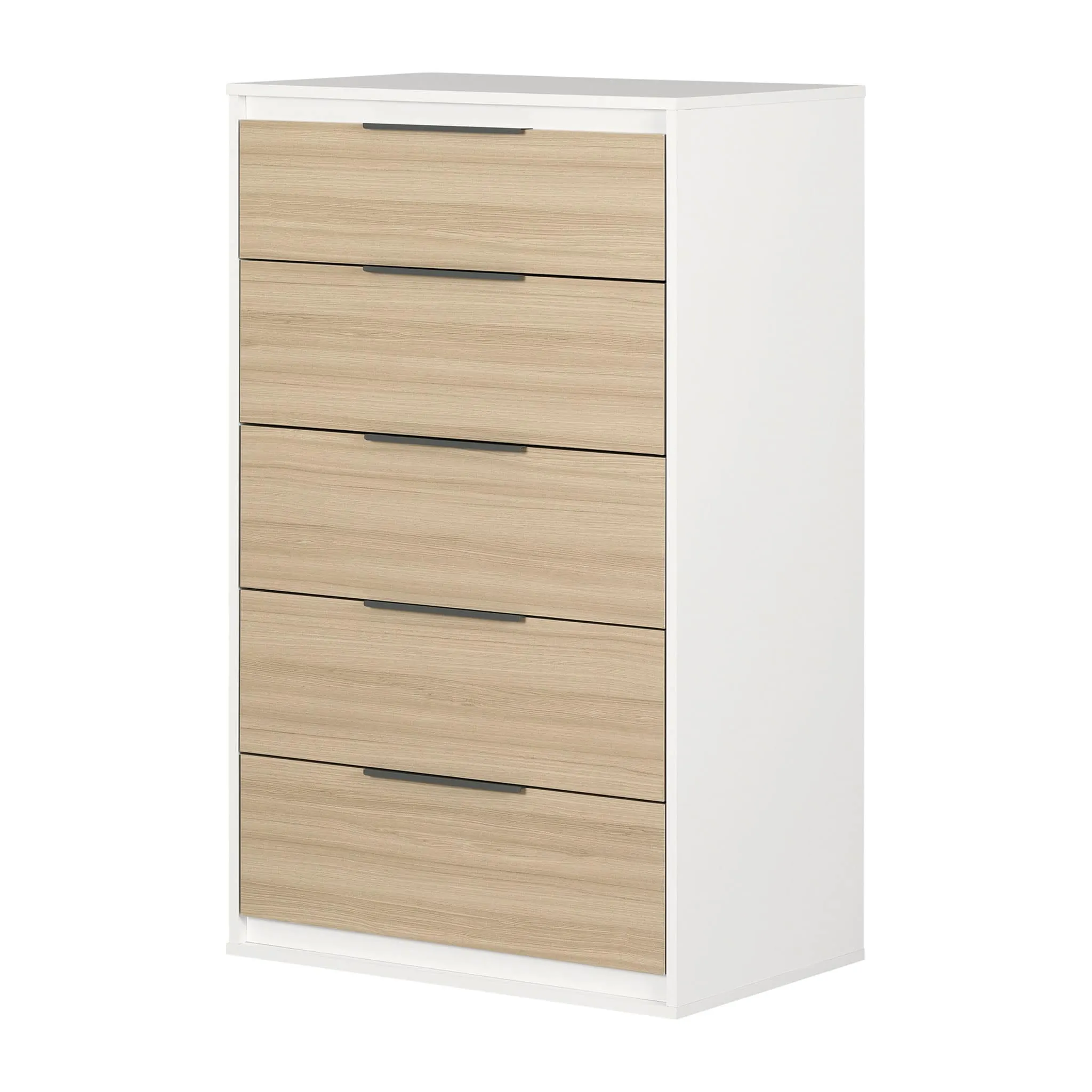 South Shore Commode 5 tiroirs - Hourra Orme naturel et Blanc
