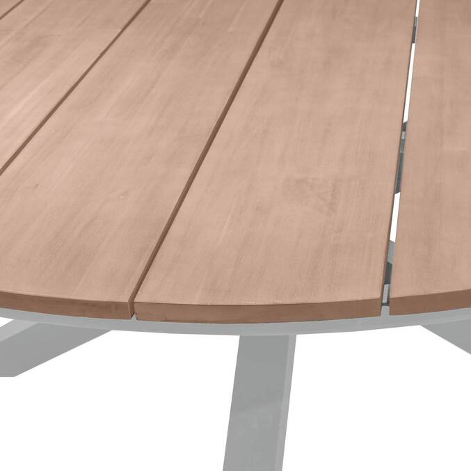 Table de jardin ronde ORIENGO Acacia & Blanc