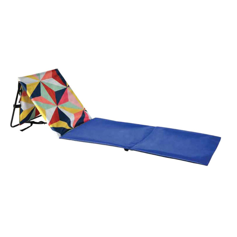 Matelas de plage Popblock bleu dossier motif multicolore
