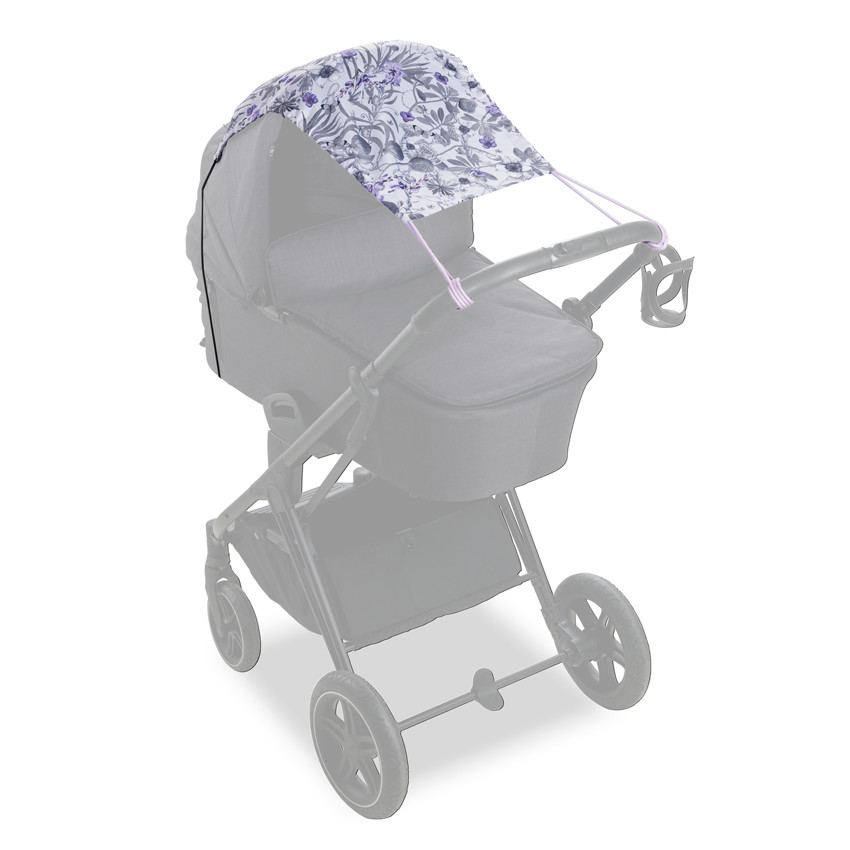 Pare-soleil pour poussette Floral Grey