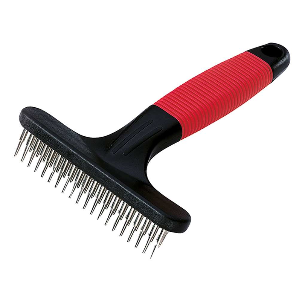 Ferplast peigne rateau pour chiens gro 5874, double rangée de arrondies rotatives, idéal pour le sous-manteau des animaux à poils