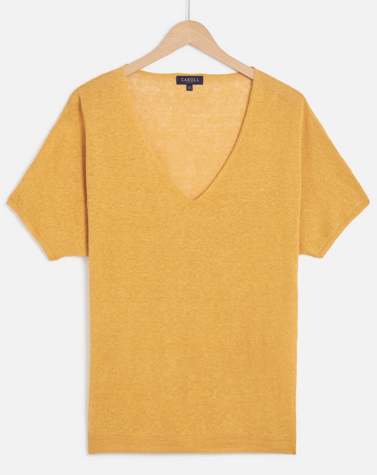 Caroll Pull manches courtes 100% Lin Milane safran