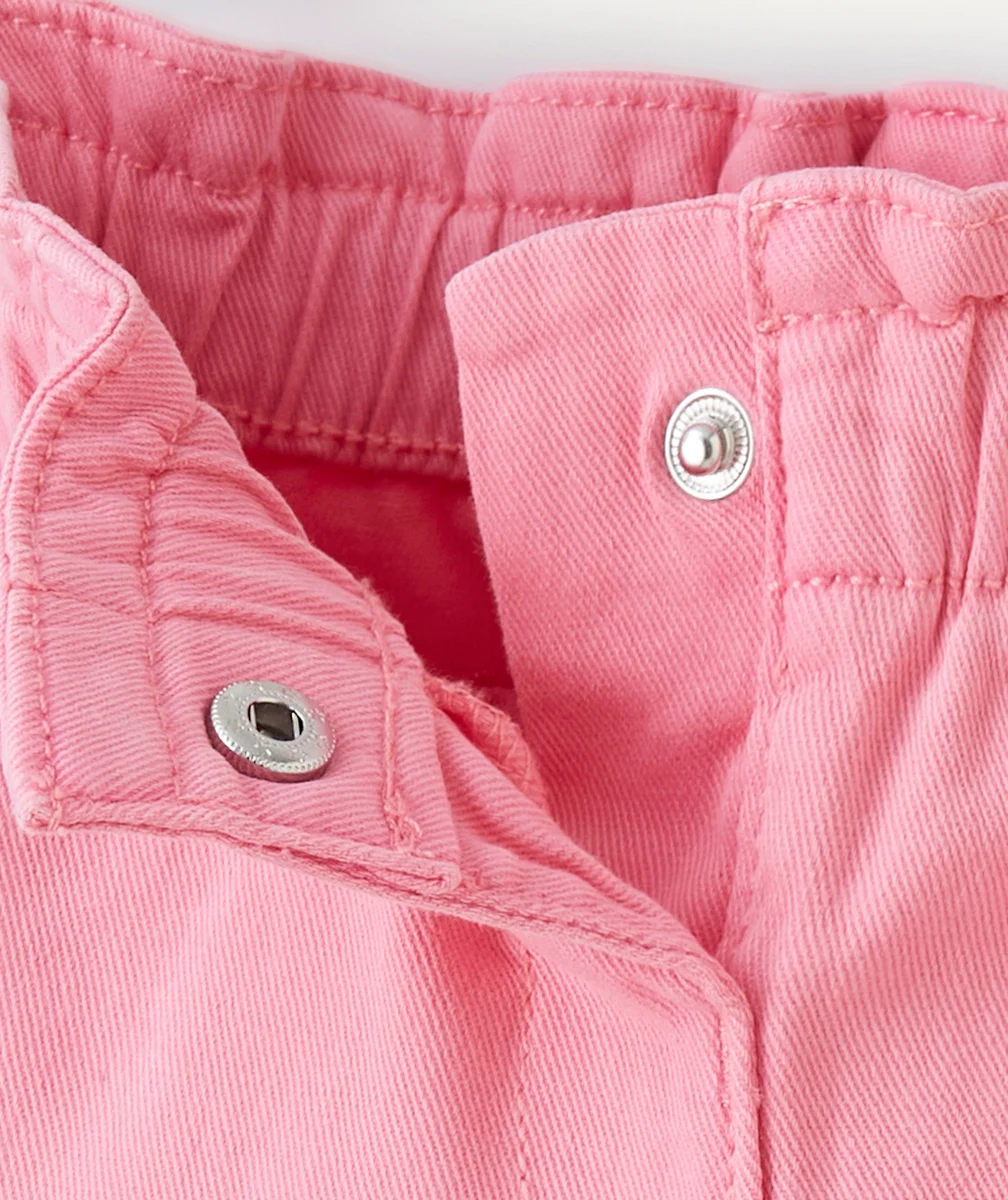 PANTALON RELAX BÉBÉ FILLE EN FIBRES RECYCLÉES ROSE