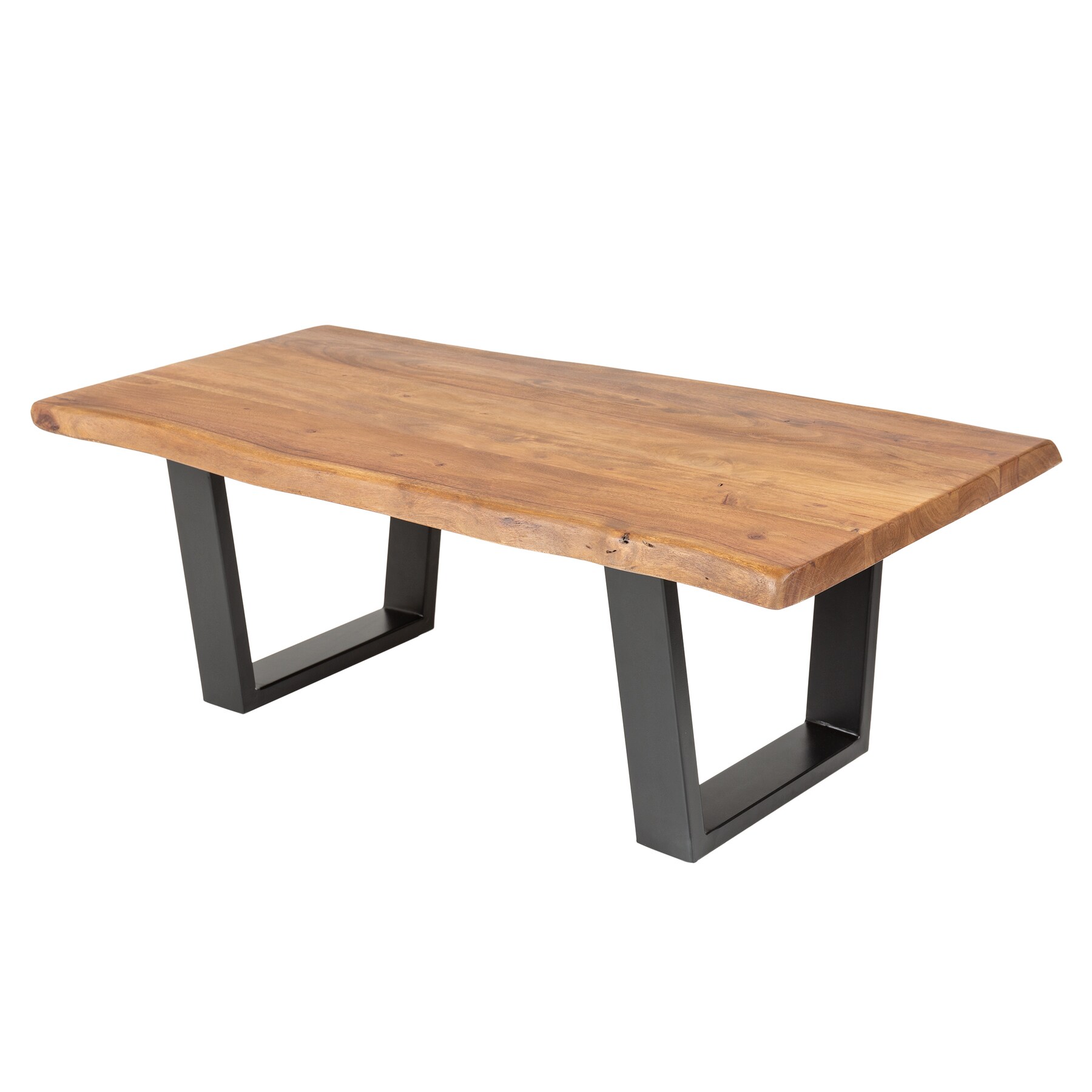 riess-ambiente Couchtisch MAMMUT - 110cm Akazie schwarzes Metallgestell 3,5cm Tischplatte Massivholz Baumstamm