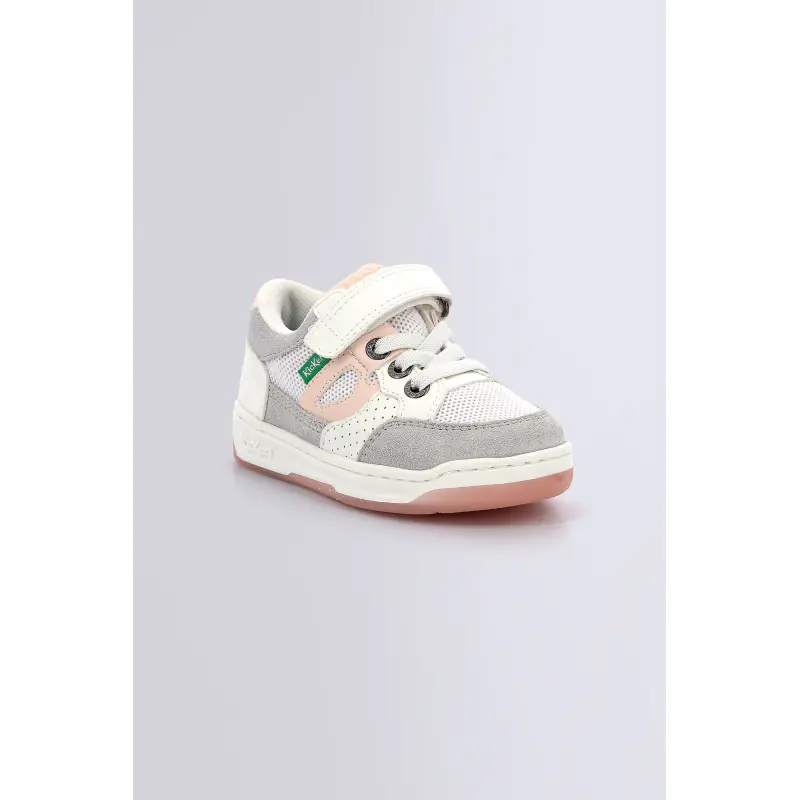 KIKOUAK BLANC ROSE BASKETS BASSES Synthétique Fille