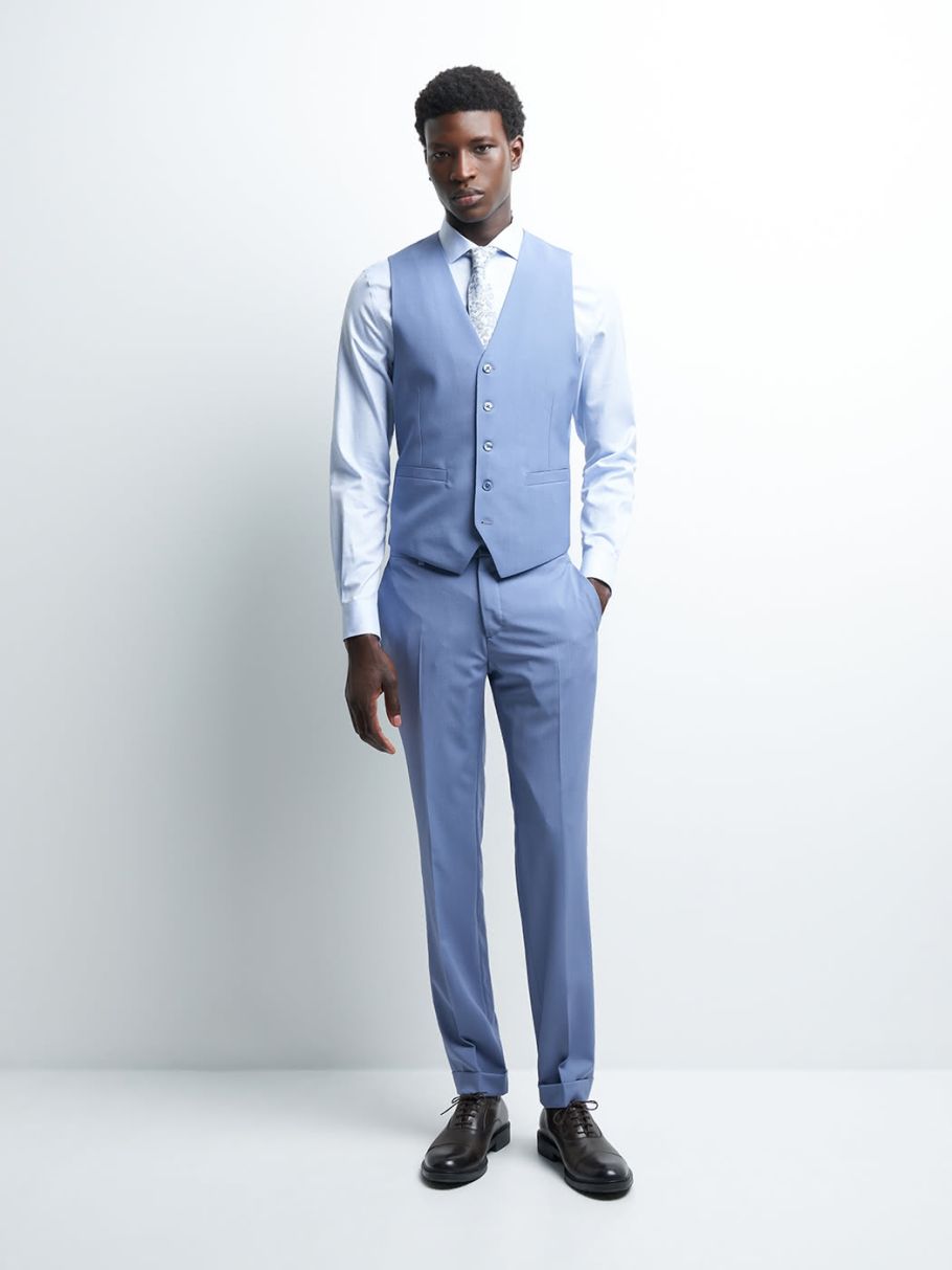 Gilet coordonnable en laine uni