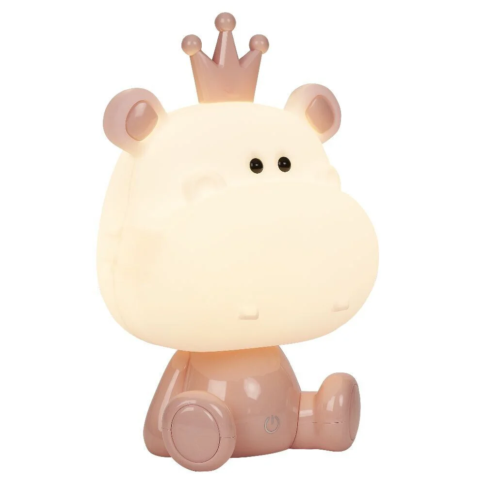 Lampe pour enfant forme hippopotame rose
